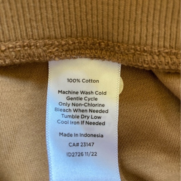 Talbots Haven 2pc Lounge Set Funnel Neck Pullover/Jogger Camel/White (Size XS) - Picture 8 of 9